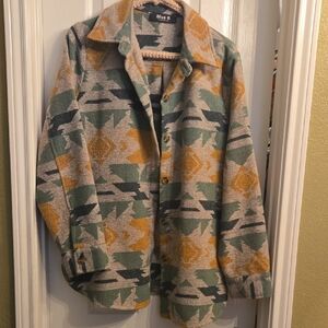 Women's Shacket - Green and Gold